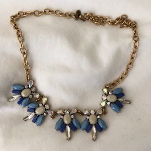J Crew Gold and Blue Statement Necklace